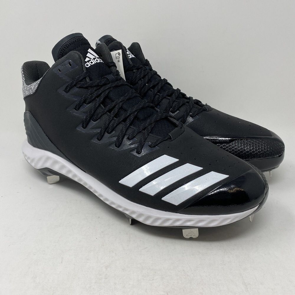 Adidas Icon Bounce Mid Metal Baseball Cleats Men's Size‎ 14 Black CG5179